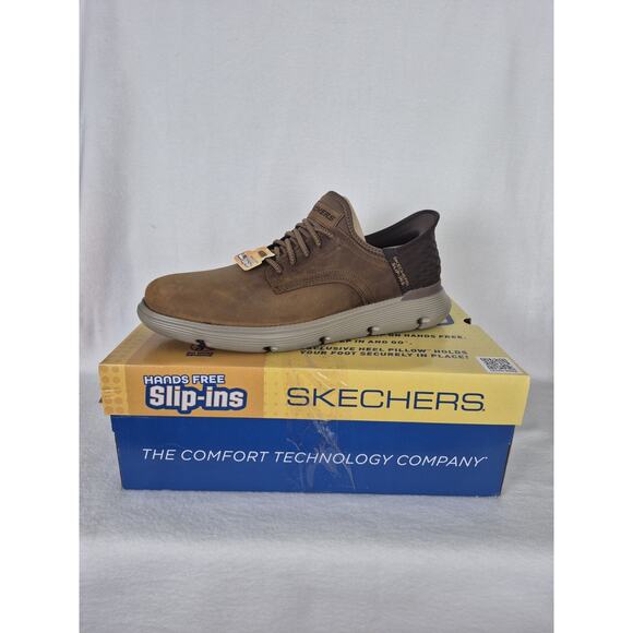 Skechers Men's Slip-Ins Size 13 Dark Brown Garza-Gervin Gogamat Arch Memory Foam - Picture 1 of 12
